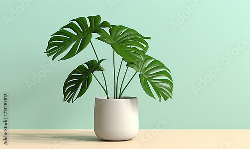 Lush Monstera indoor plant.