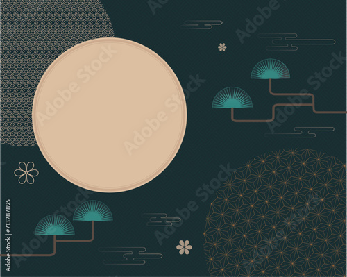 Traditional background patterns and 
round frames 