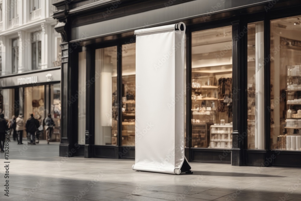 Advertising Stand Banner (empty roll-up poster) - mockup template Advertising Stand Banner (empty roll-up poster) - mockup template