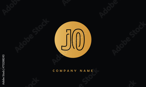 JO, OJ, J, O Abstract Letters Logo Monogram