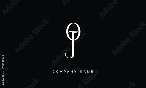 JO, OJ, J, O Abstract Letters Logo Monogram