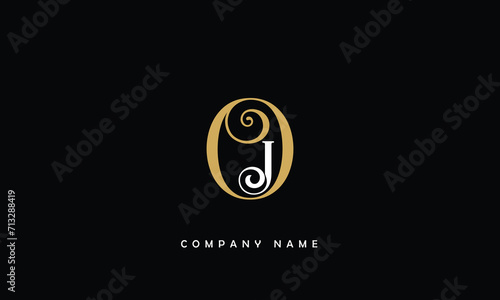 JO, OJ, J, O Abstract Letters Logo Monogram