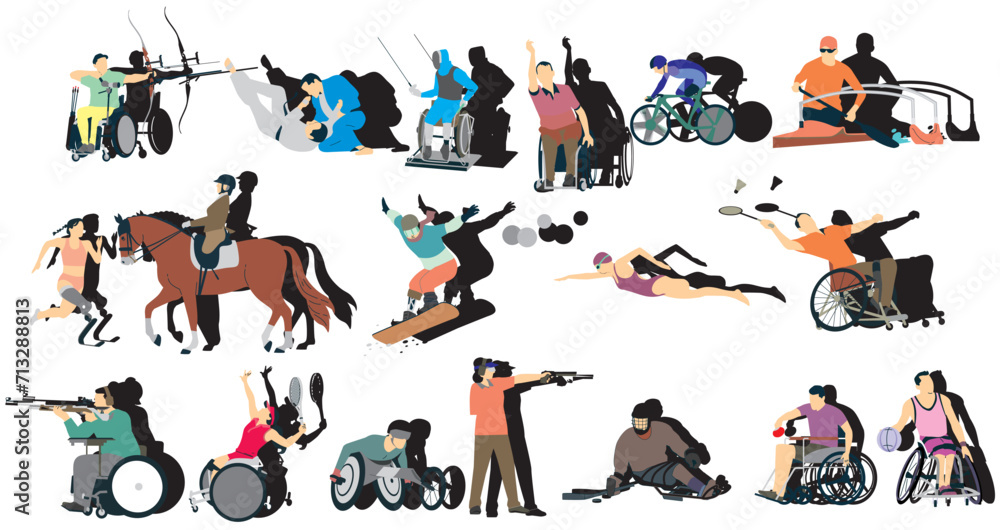 Fototapeta premium Paralympic sports persons