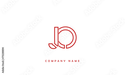 JO, OJ, J, O Abstract Letters Logo Monogram