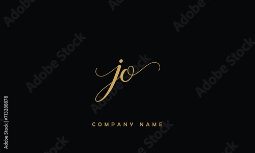 JO, OJ, J, O Abstract Letters Logo Monogram