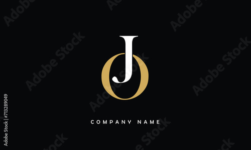 JO, OJ, J, O Abstract Letters Logo Monogram