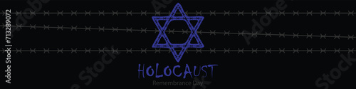 International Holocaust Remembrance Day vector. Star of David . January 27. Important day
