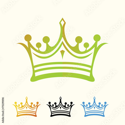 Premium style abstract luxury crown logo symbol. Modern luxury brand element sign or logo