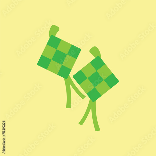 Ketupat icon vector illustration. Malaysian food during Eid Mubarak