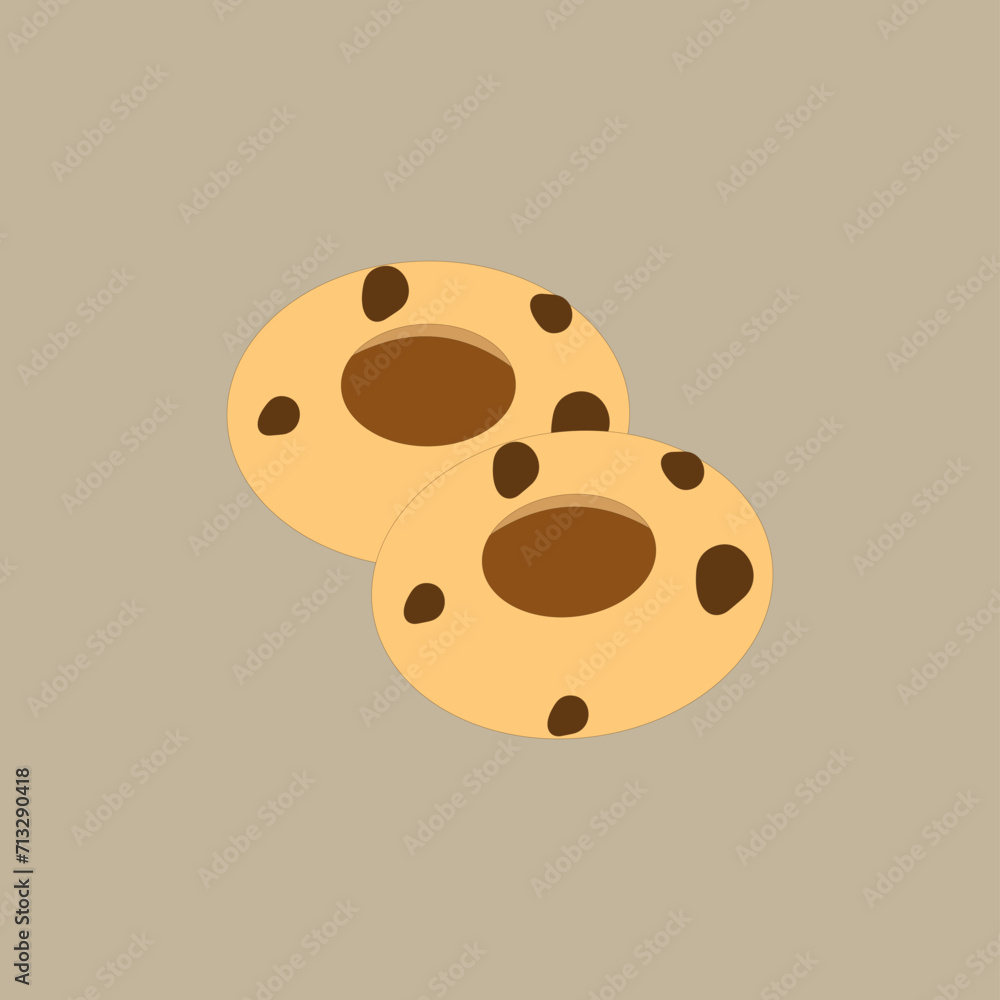 Fototapeta premium Nutella Chocolate Chips Cookies vector illustration