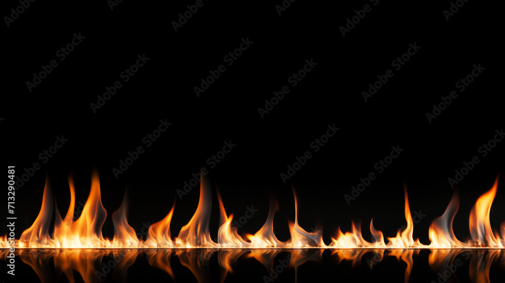 Abstract flames of fire with burning smoke float up on black background for display products Abstract flames of fire with burning smoke float up on black background for display products