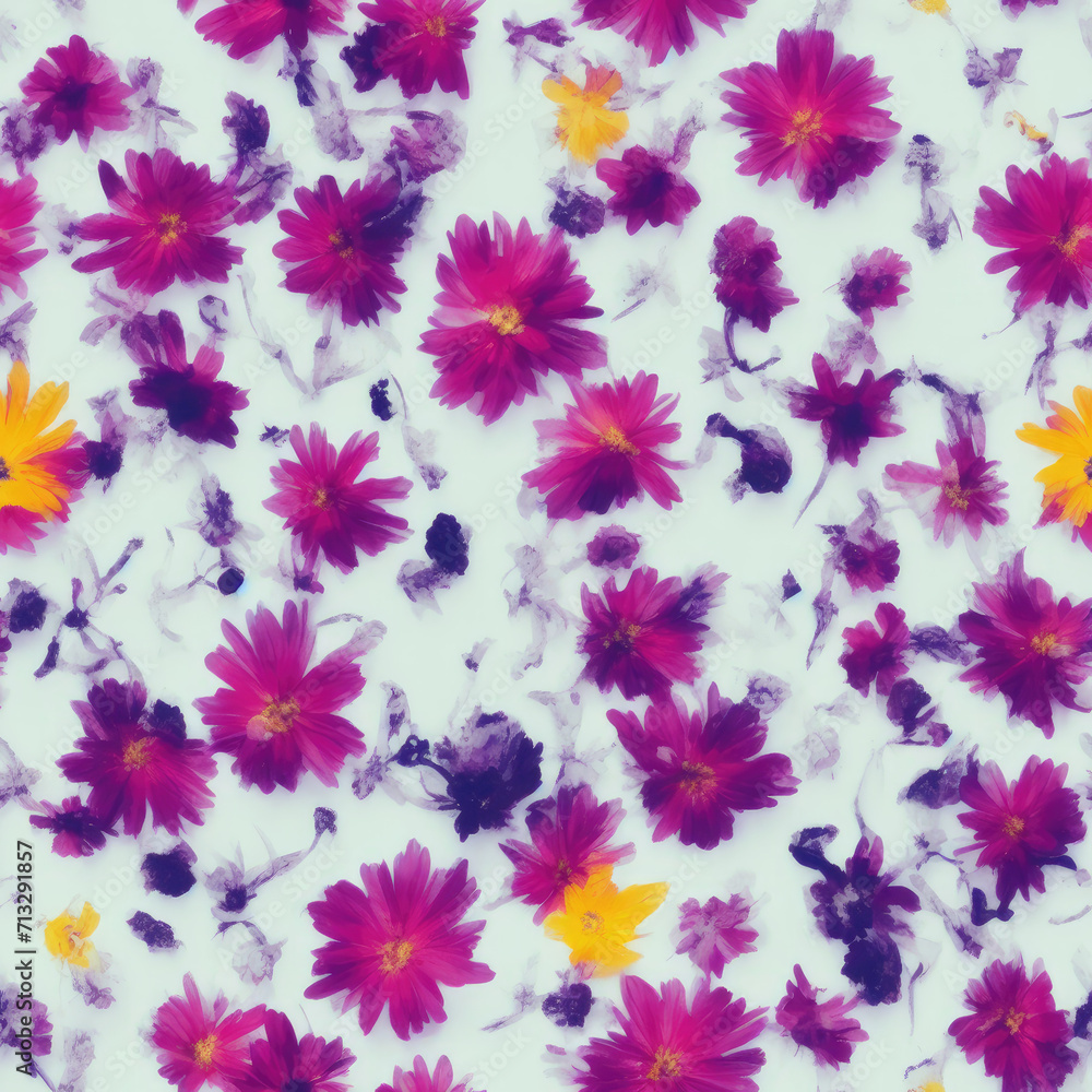 flowers. Abstract seamless pattern. AI generated. flowers. Abstract seamless pattern. AI generated.