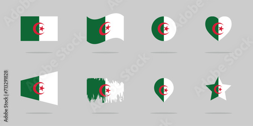 Flage of Algeria. Set of flags. Vector flag set collection of Algeria.