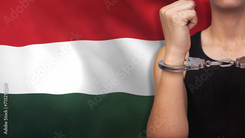 Fotografie A man getting under arrest in Hungary