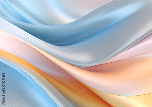 abstract background, a cool, blue, soft background, light pink and orange silver, and gold, futuristic chromatic waves