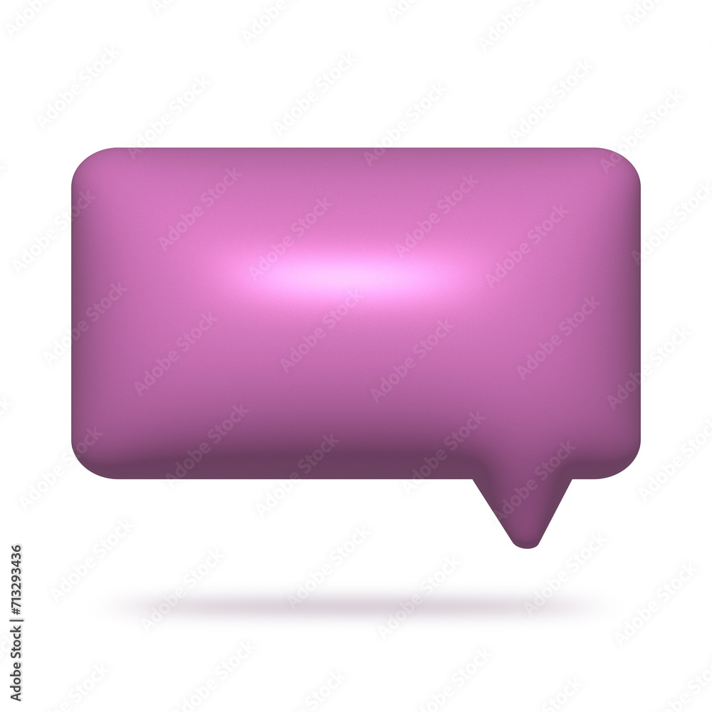 3d Blank Violet Speech Bubble Isolated on White Background. Message and Tallking Cloud Illustrated. 3d Blank Violet Speech Bubble Isolated on White Background. Message and Tallking Cloud Illustrated.