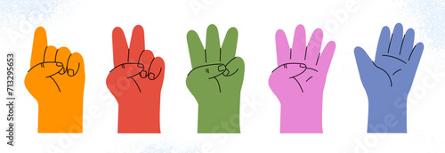 Hands count vector set