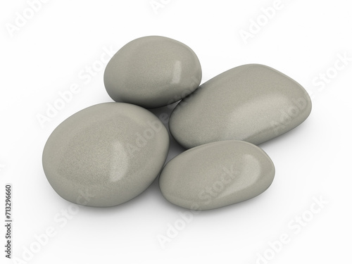 stones render (isolated on white and clipping path)