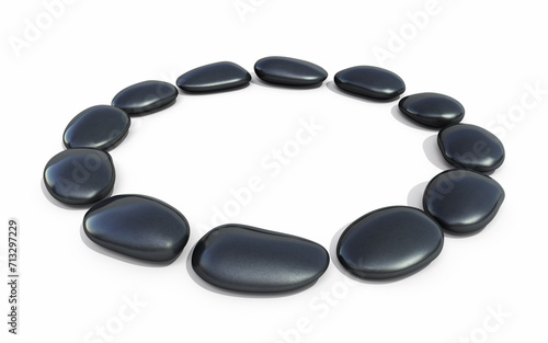 Zen stones circle form (isolated on white and clipping path)