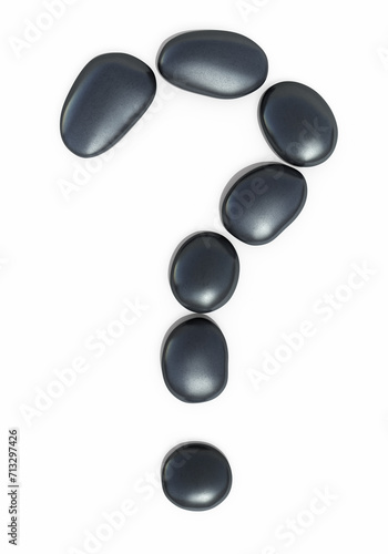 Zen stones Question mark form (isolated on white and clipping path)