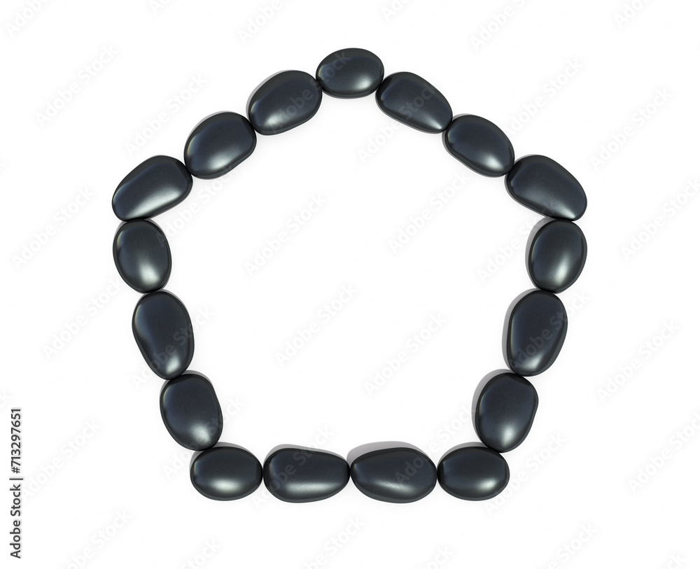 Obraz premium Zen stones pentagon form (isolated on white and clipping path)