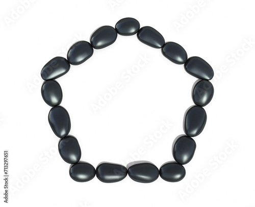 Zen stones pentagon form (isolated on white and clipping path)