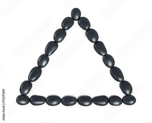 Zen stones triangle form (isolated on white and clipping path)