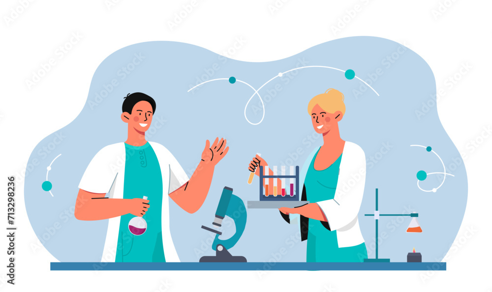 Scientists team in laboratory vector Scientists team in laboratory vector