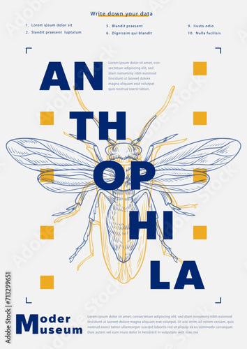 Modern insects vector poster