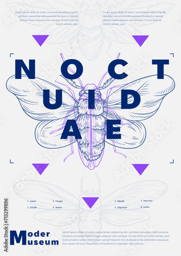 Modern insects vector poster