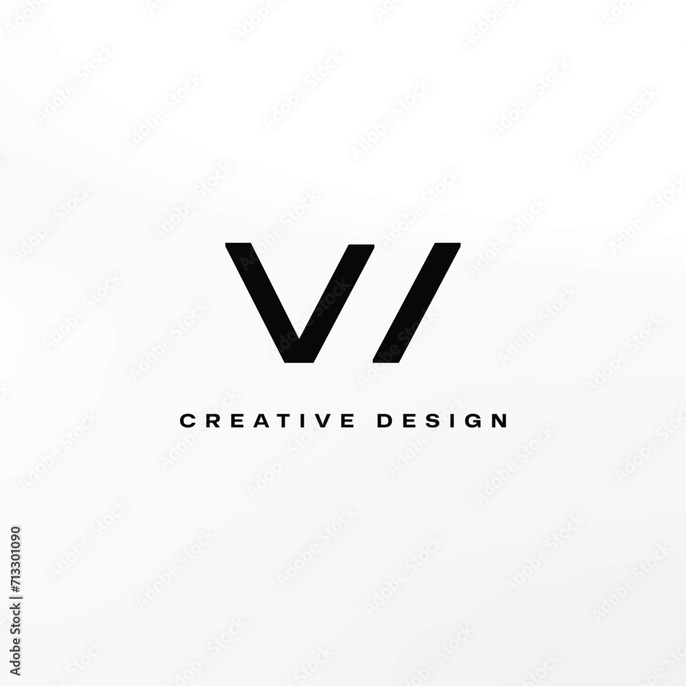 Flat Minimal VI logo design Flat Minimal VI logo design