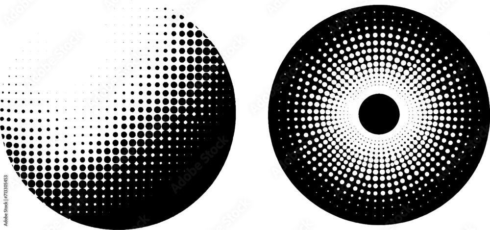 Halftone dot tone grunge effect abstract pattern texture vector graphic retro illustration.gradient geometric element art shape modern creative pop wallpaper vintage monochrome print frame - obrazy, fototapety, plakaty 