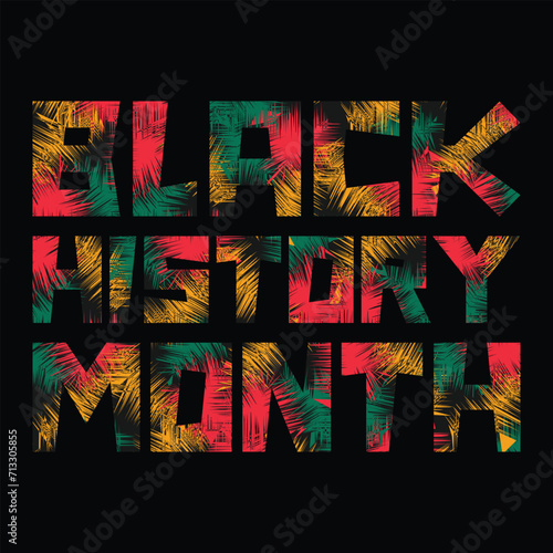 Black history month social media vector illustration design background marble pattern dark texture natural wave halftone dots paper craft wood chips watercolor concrete chalkboard school panoramic