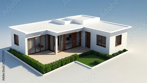 3d rendering modern house isolated on white background, Concept for real estate or property. © home 3d