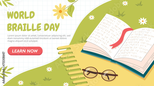 World Braille Day vector poster