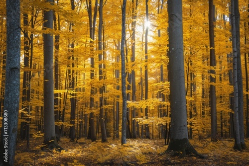 Yellow forest. Generative AI