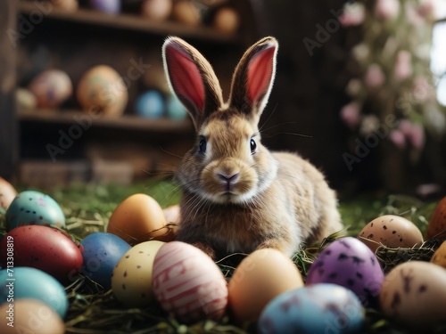 easter bunny and eggs.Generative wtih AI © Marko