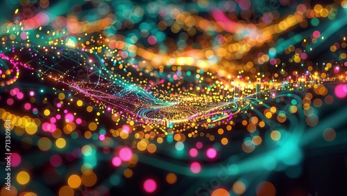 3d illustration of abstract background with bokeh defocused lights © LIDIIA