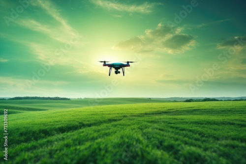 Drone flying over field © Shoraoddi_Hossain