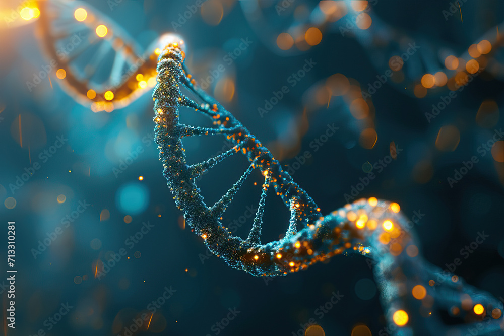 Detail of a DNA strand Created With Generative AI Technology