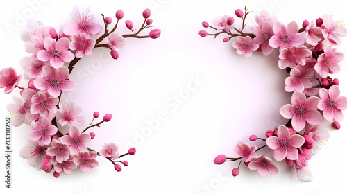 Photo beautiful cherry blossom frame © vista