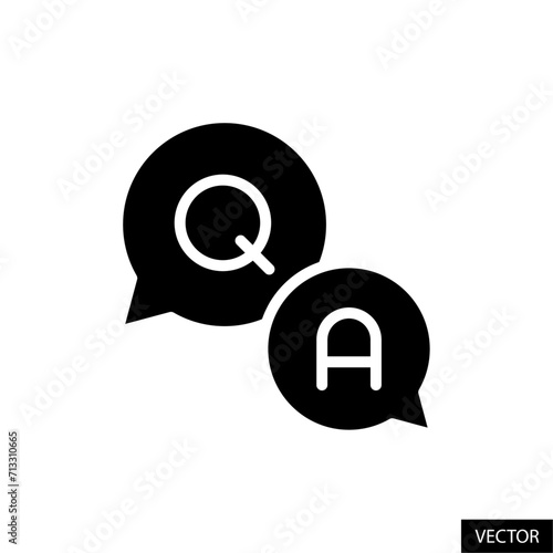 Q and A, Question and Answer vector icon in glyph style design for website, app, UI, isolated on white background. Vector illustration.