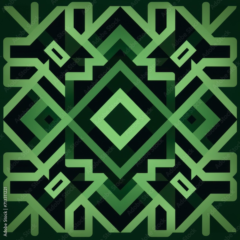 Green aperiodic geometric seamless patterns for hydraulic tile