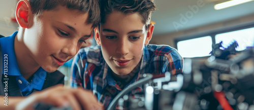 Inquisitive minds at work, two boys delve into robotics, the future at their fingertips