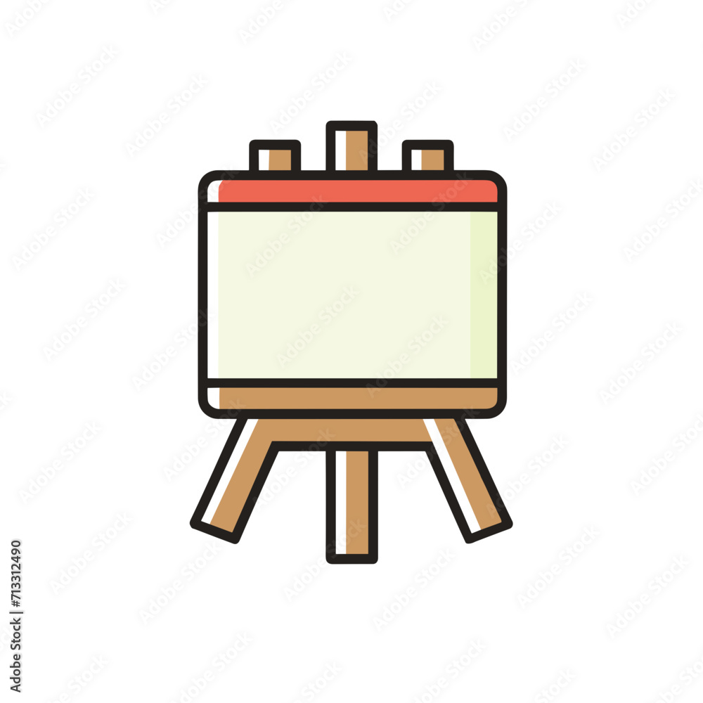 Wooden easel with blank canvas Wooden easel with blank canvas