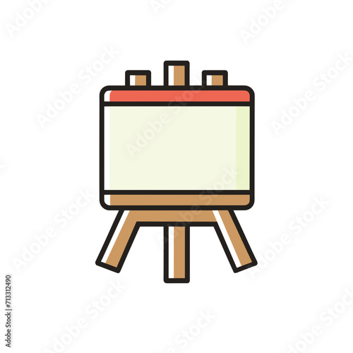 Wooden easel with blank canvas
