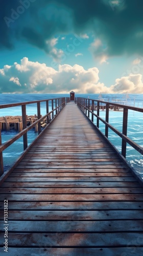 Wooden Pier on the Lake: Tranquil Scene, Scenic Beauty, Waterfront Serenity, Pier Reflection, Nature's Haven, Lake Landscape, Picturesque Backdrop, Idyllic Setting, Peaceful Retreat, Wooden Jetty 