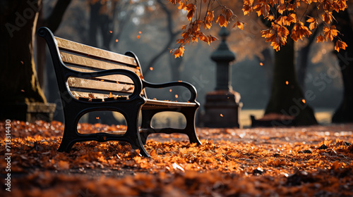 bench in autumn park