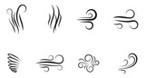 Creative vector illustration of smell symbols, nose, air, vapor smoke isolated on background.