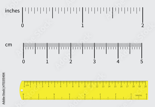 Creative vector illustration of rulers isolated on background. Art design measuring tool supplies. Abstract concept graphic element